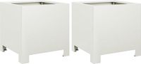 vidaXL Plantenbakken - 2 st - 30x30x30 cm - Staal - Wit