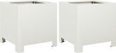 vidaXL Plantenbakken - 2 st - 30x30x30 cm - Staal - Wit