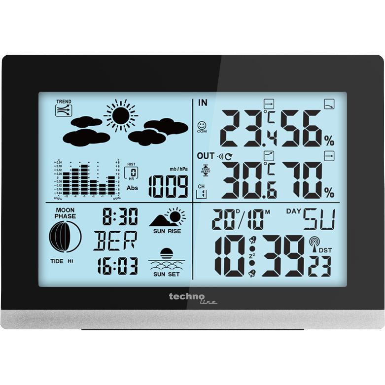 Technoline WS 6762 Digitale Weerstation - Zwart - Batterij/Accu