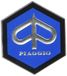 Piaggio Embleem Zeshoekig Cascade Aluminium, Zelfklevend 49 X 43 Mm Voor Vespa Sprint/Rally Etc.