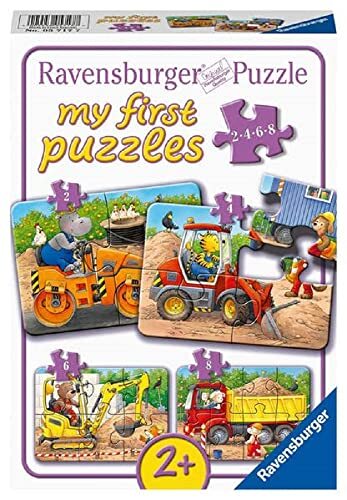 Ravensburger Verlag GmbH Ravensburger Kinderpuzzle - 05717 Tiere auf der Baustelle - 2,4,6,8 Teile my first puzzle für Kinder ab 2 Jahren