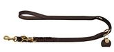 HUNTER Sansibar SOLID verstelbare geleider voor honden, leer, gevlochten, robuust, elegant, 2 x 200 cm, donkerbruin