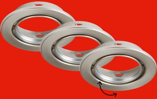 Briloner Leuchten RENG - Inbouw armatuur - Set van 3 - Metaal - GU10 - Ø8,6 cm - Mat Nikkel