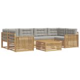 vidaXL Ensemble de canapés d'extérieur 7 pc Blanc et gris clair