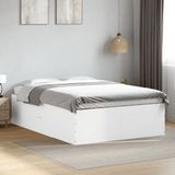 vidaXL Bedframe - Massief Hout - Wit - 120x200 cm - Met LED