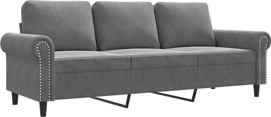 vidaXL Driezitsbank 180 cm fluweel donkergrijs