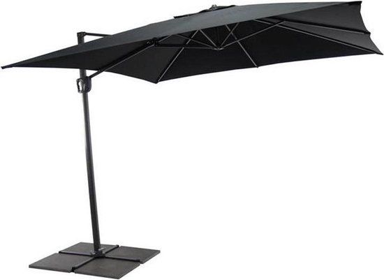 SenS-Line Honolulu Zweefparasol Vierkant - 250x250 cm - Antraciet