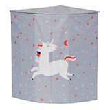 LOVE IT STORE IT Wasmand Kind met Deksel - Extra Stevige Wasmand Grijs Eenhoorn - Wasverzamelaar Kinderkamer 35x35x50 cm