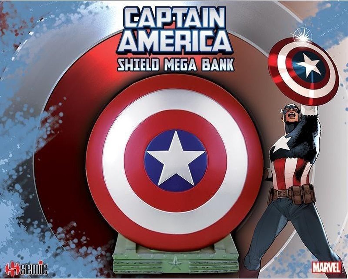 - MARVEL - Cap - Pettain America - Mega Spaarpot Shield - 25cm