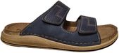 Fischer 556544 511 Slippers Blauw Leer Heren - Blauw - 42