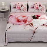 PETTI Artigiani Italiani - Sprei voor Frans bed, 220 x 260 cm, 100 g/m², omkeerbaar, voor Frans bed, licht dekbed, country chic, 100% Made in Italy