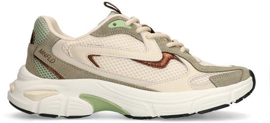 Manfield - Dames - Groene mesh sneakers - Maat 40