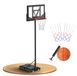 Panier de basket avec support - Système de basket-ball - Hauteur réglable de 2,3 à 3,05 mètres - Avec roues - Ballon de basket et pompe inclus - Convient pour une utilisation en extérieur - Pour adultes