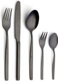 Merkloos ECHTWERK Positano-Black Edition 30-delig bestekset voor 6 personen, roestvrij staal 18/10, glanzend, met opbergdoos van staal 18/10, zwart