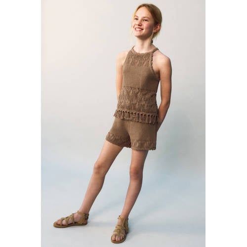 Mango Kids casual short broderie bruin