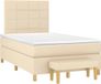 vidaXL Boxspringbed met matras, stof, crèmekleurig, 120x190 cm