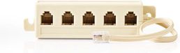 Nedis Telecomverlengkabel - RJ11 Male - 5x RJ11 (4/6) Female - 0.20 m - Ivoor