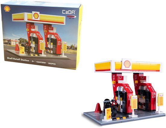 Jamara CaDA Bricks Shell Tankstation Bouwstenen Set - 305-delig