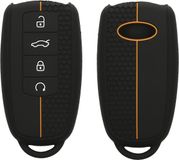 kwmobile autosleutel hoesje geschikt voor Chery Omoda C5 / Jaecoo 7 / Tiggo 7 Pro 8 Pro / Arrizo 5 hoes - Siliconen autosleutel behuizing - Auto sleutel case met honingraat - Sleuteletui in zwart / oranje