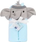 Be Mammy Babydeken - Kaphanddoek - Kinderdeken - Wiegdeken - Dekentje Baby - 95 x 95 cm - BE-BE20-272-BBL - Blauw - Olifant