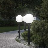 VidaXL Lampadaire avec détecteur et prise 3 pièces 80 cm noir ip44