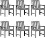 vidaXL Chaise de jardin, 6 pièces, gris clair, polyéthylène