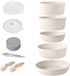 Set d'ustensiles de cuisson à induction, granit, empilable, antiadhésif, beige, avec couvercle en silicone