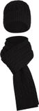 Felix Hardy Winter Gebreide Muts En Sjaal Set Unisex Zwart