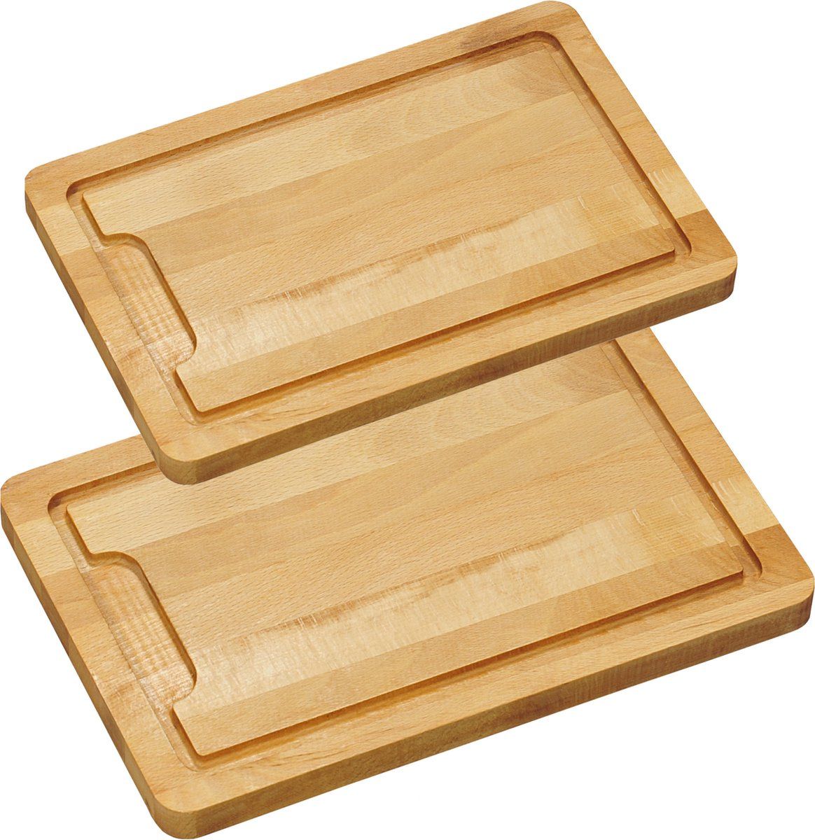 KESPER Beuken houten snijplanken voordeel set - 21 x 32 cm en 28 x 40 cm - bruin
