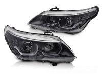 Viking Choice Koplampen BMW E60 E61 - 3D LED angel eyes - zwart - 2003-2007