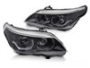 Viking Choice Koplampen BMW E60 E61 - 3D LED angel eyes - zwart - 2003-2007