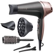 Remington Haardroger Curl&Straight(incl.3styling-stukken:conisch gevormd,krullen-stylingmondstuk, diffuser)incl.45mm ronde borstel&klemmen, krullen&golven(2200W, 3verwarmings&2ventilatorniveaus)D5707