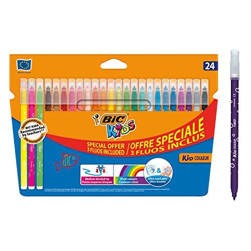 Bic Kids Flamastry Kid Couleur Fluo Pudelko 20+4 sztuki