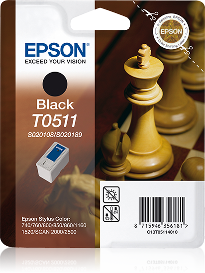 Epson Chess inktpatroon Black T0511 single pack / zwart