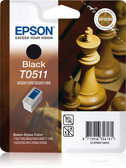 Epson T0511 - Zwarte inktcartridge - 24 ml