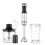 Ufesa Aquarius Max dompelmixer, 1000 W, turbofunctie, variabele snelheidsregeling, 4 messen met hoge efficiëntie, afneembare roestvrijstalen voet, spatbescherming, beker 700 ml, hakmolen 500 ml