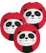 Folat Lampion panda - 3x - 22 cm - rood - papier