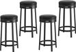 Set de 4 tabourets de bar pivotants - Tabouret de bar 62 cm de haut - Pivotant à 360° - Repose-pieds - Similicuir (PU) - Cadre en métal - Noir