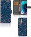 B2Ctelecom Motorola Moto G51 5G Hoesje Palm Leaves Book Case Kunstleer Siliconen TPU