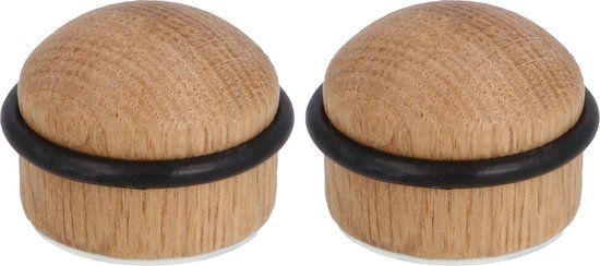 AMIG Deurstopper/deurbuffer - 1x - D35mm - inclusief schroeven - hout