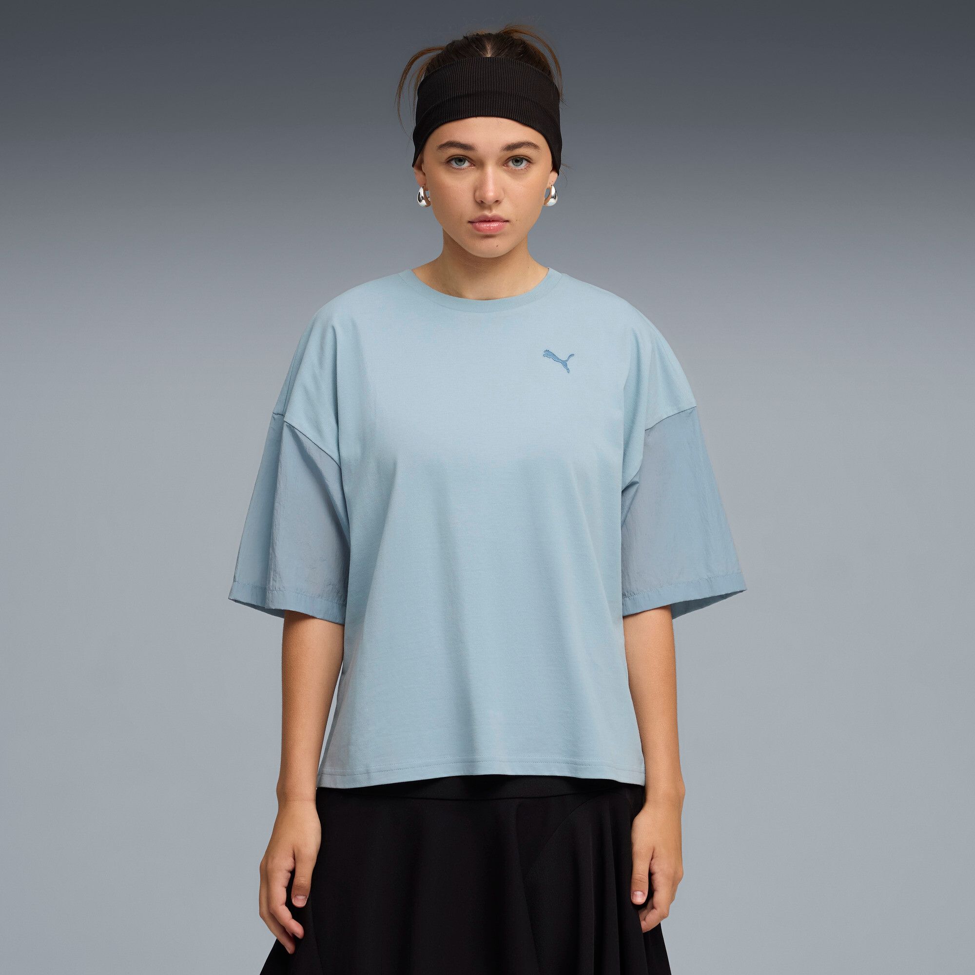 PUMA HER oversized T-shirt voor dames L, Seafoam Blue