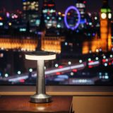 PHENOM LIGHTING TECHNOLOGY HomeShopXL Tafellamp 'London' Zilver Metaal 20,5 cm – Dimbaar – 3 Lichtkleuren (Warm/Neutraal/Koel Wit) – Oplaadbaar via USB-C – Draadloos [12500B]