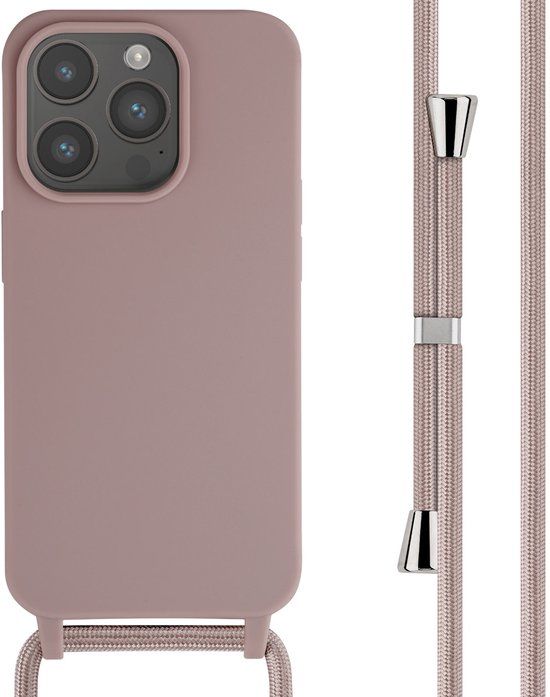 imoshion Siliconen hoesje met koord voor de Apple iPhone 15 Pro - Sand Pink