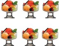 Pasabahce IJcoupes/IJsjes/Dessert serveer schaaltjes - set 6x stuks - transparant glas - 265 ml