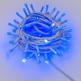 Elektronova Lichtsnoer met 100 leds, 10 m, blauw licht, witte kabel, IP65, verlengbaar, wit flitseffect, kerstslinger, winkels, balkon