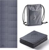Unyqoos Tapis de yoga, antidérapant, tapis d'entraînement portable, 5 mm, tapis de yoga de voyage, pliable, léger, tapis de gymnastique, idéal pour les voyages, le yoga, le Pilates et l'entraînement, 173 x 61 cm