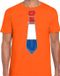 Bellatio Decorations Verkleed shirt voor heren - stropdas Nederland - oranje - supporter -themafeest S