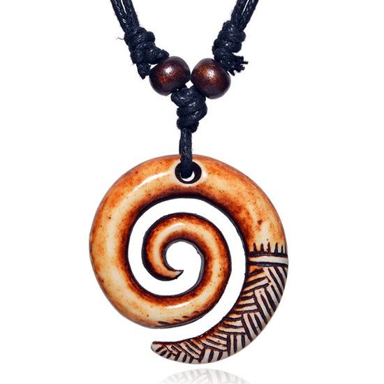 LGT JWLS Lookinggoodtoday Spiral Swirl kettinghanger met Waxkoord