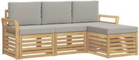 vidaXL - Buiten - bank - set - 4 - st - Wit - en - Lichtgrijs - Polyester
