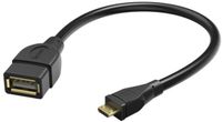Hama Adapterkabel OTG micro USB-USB 15 cm zwart